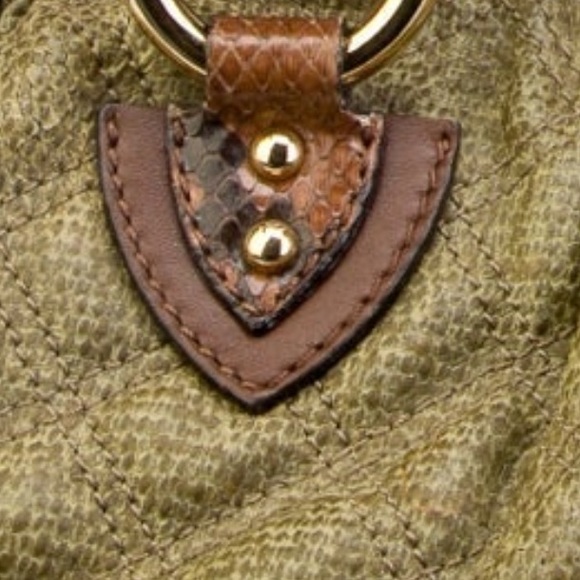 Marc Jacobs Green Leather and Python Stam Bag - Picture 9 of 10